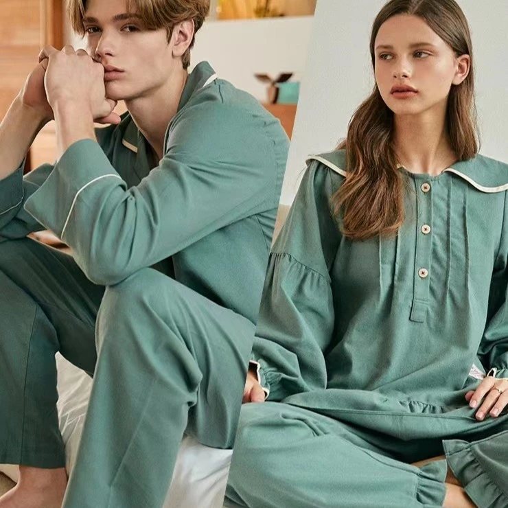 E韩国睡衣宽松家居服时尚宽松简约风格情侣款睡衣套装40