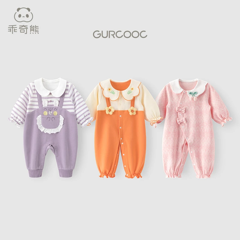 【断码女宝爬服福利】公主休闲亲肤连体衣长袖春秋款洋气哈衣爬服