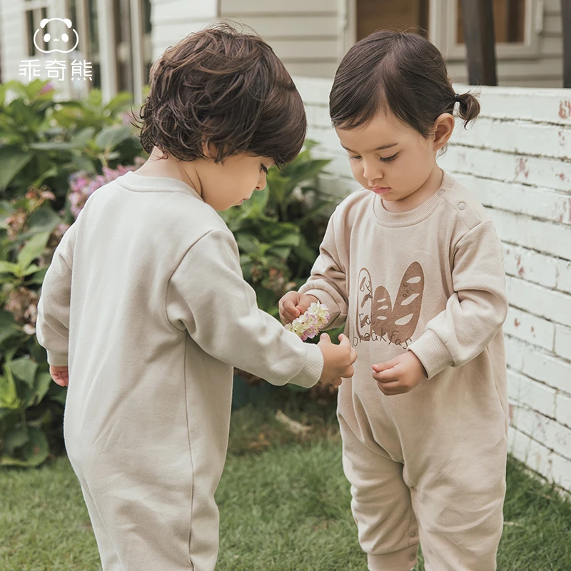 【抓绒连体】男女宝宝连体衣抓绒秋冬季保暖居家婴幼儿哈衣爬服裤子