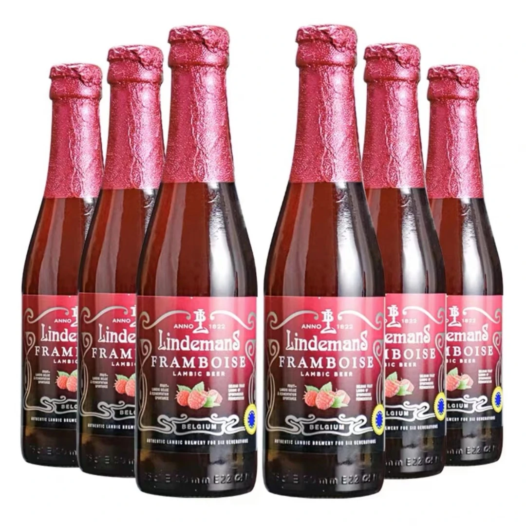 送林德曼杯 比利时进口林德曼桃子樱桃草莓等水果精酿啤酒*12瓶装