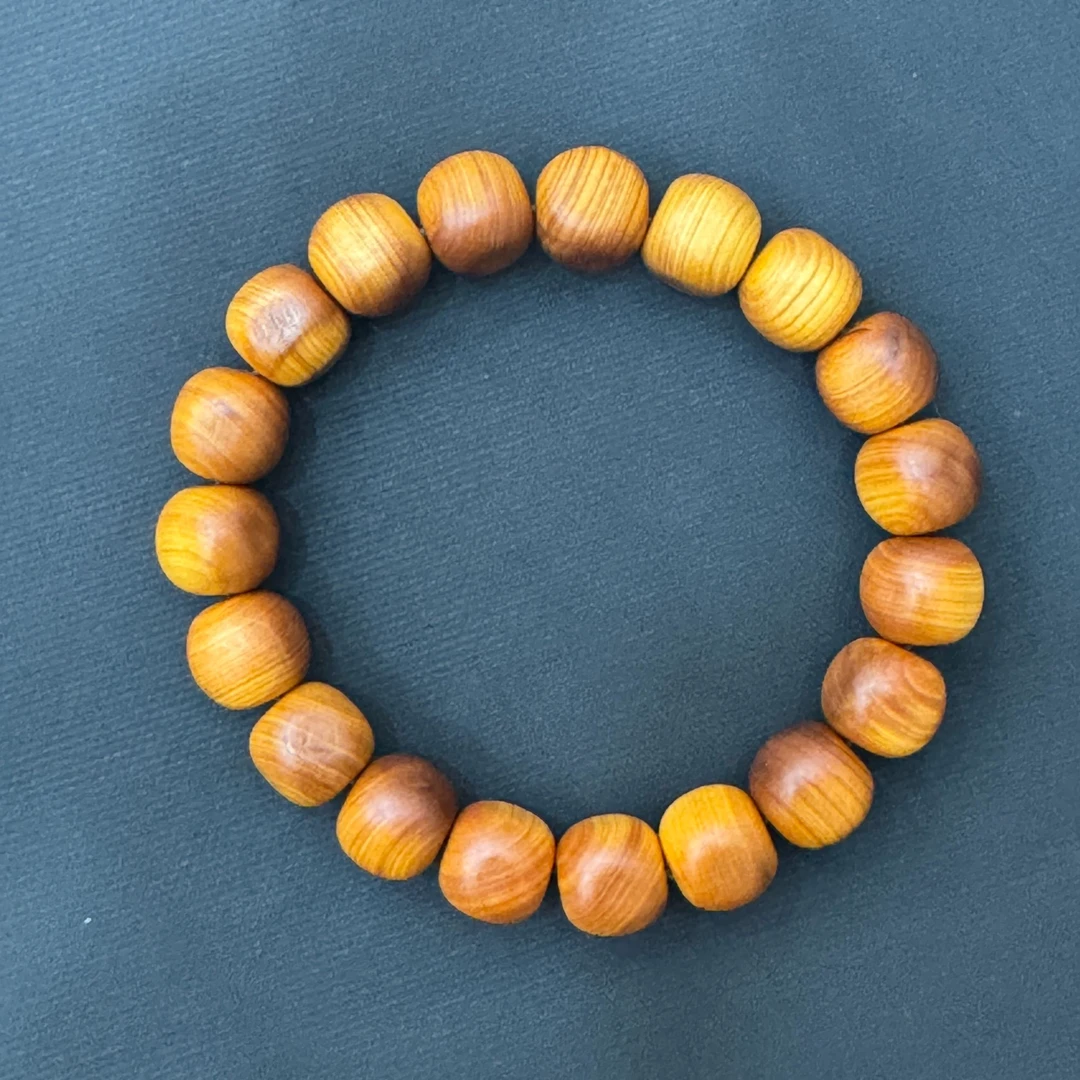 【A216】崖柏玉化老料1.2骰珠单圈手串