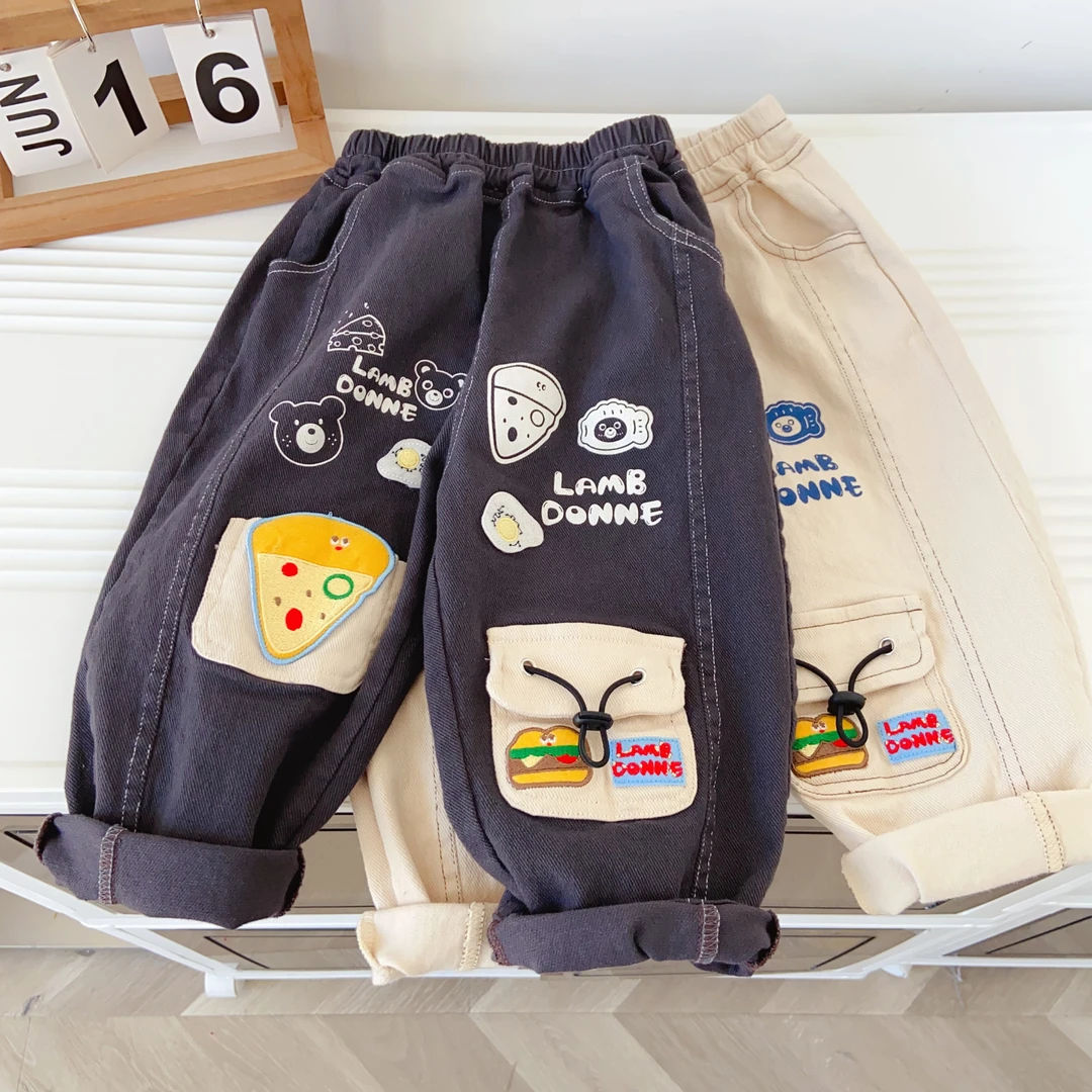 童装休闲裤洋气宝宝长裤春秋加厚小童秋冬口袋裤子