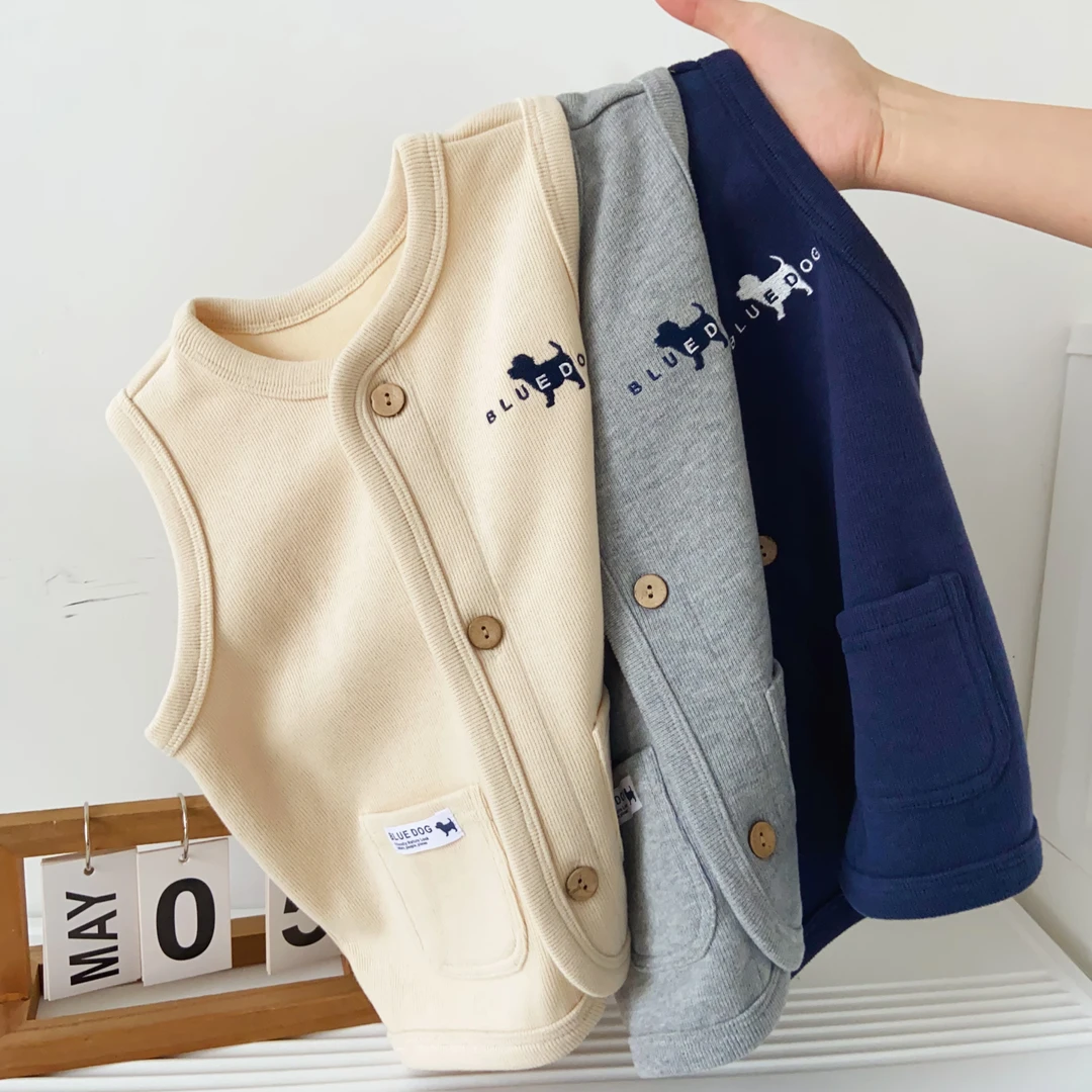 宝宝棉马甲儿童外套上衣童装开衫春秋婴儿洋气纯棉外穿薄款小童