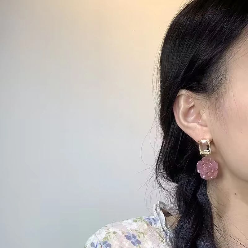 合金耳饰 时尚优雅气质可爱花朵耳环轻奢小众高级设计感耳钉温柔