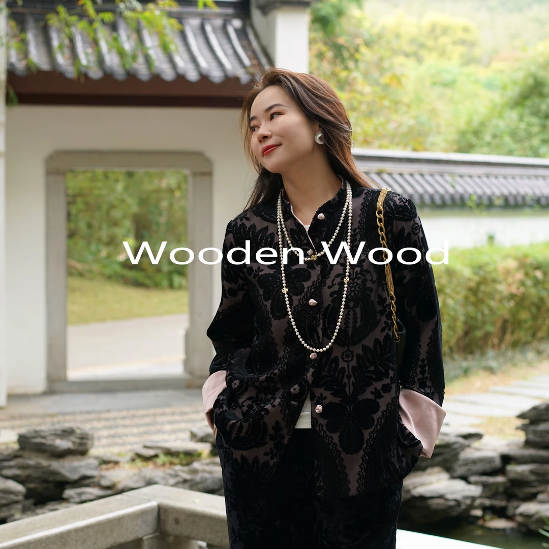 "春亭月午“新中式国风立领精致提花短外套女W24CS382