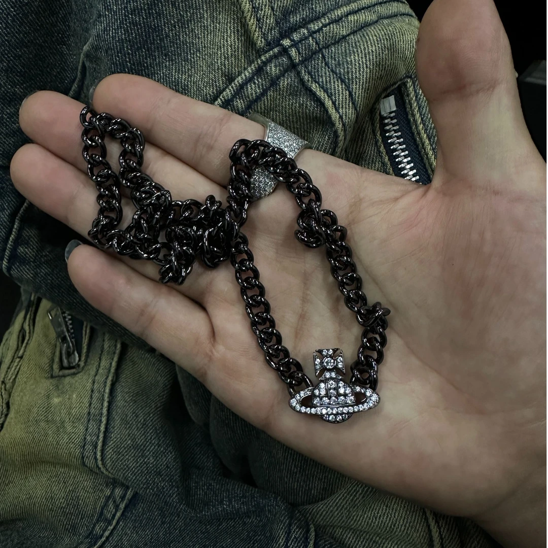 合金项链 【小西黑武士古巴项链】国潮风发字嘻哈潮人街头网红