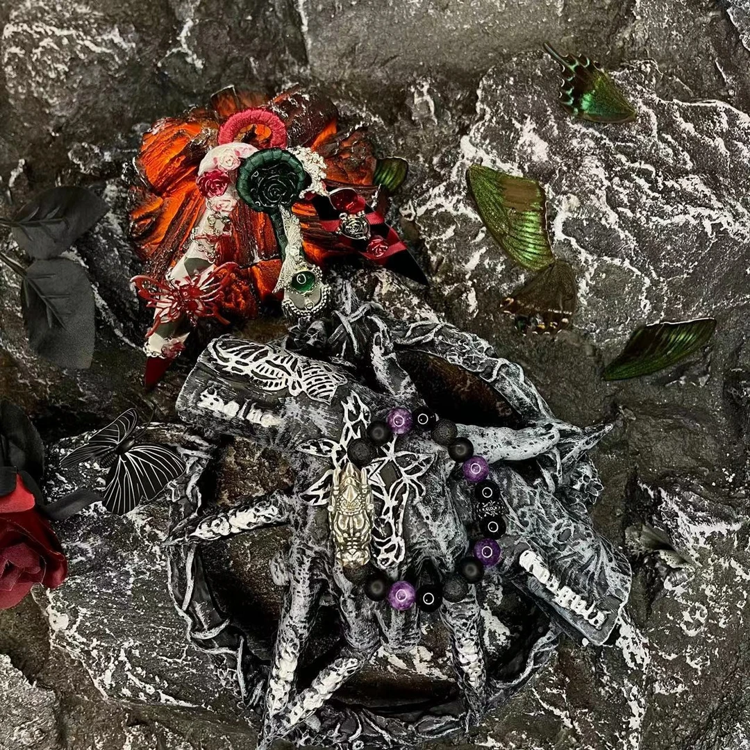 合金手链 【kk深彩龙头手珠】国潮风发字嘻哈潮人街头网红手串