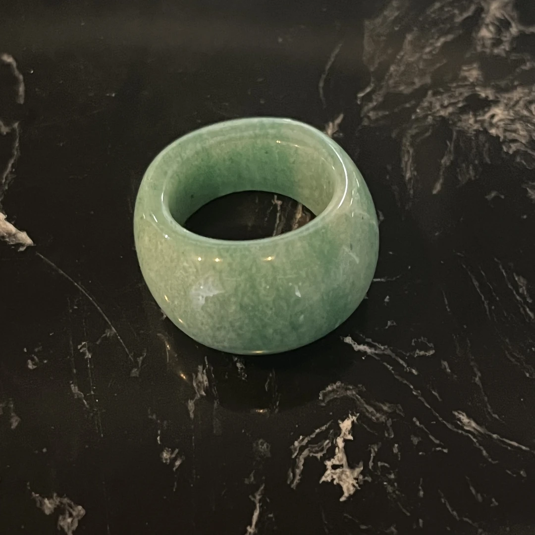 合金戒指 【小众翠绿圆戒指】国潮风发字嘻哈潮人街头网红