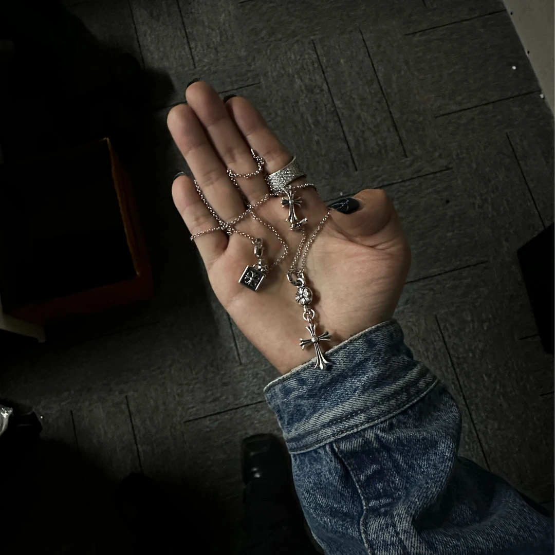 合金项链 【kk双坠固定项链】国潮风发字嘻哈潮人街头网红