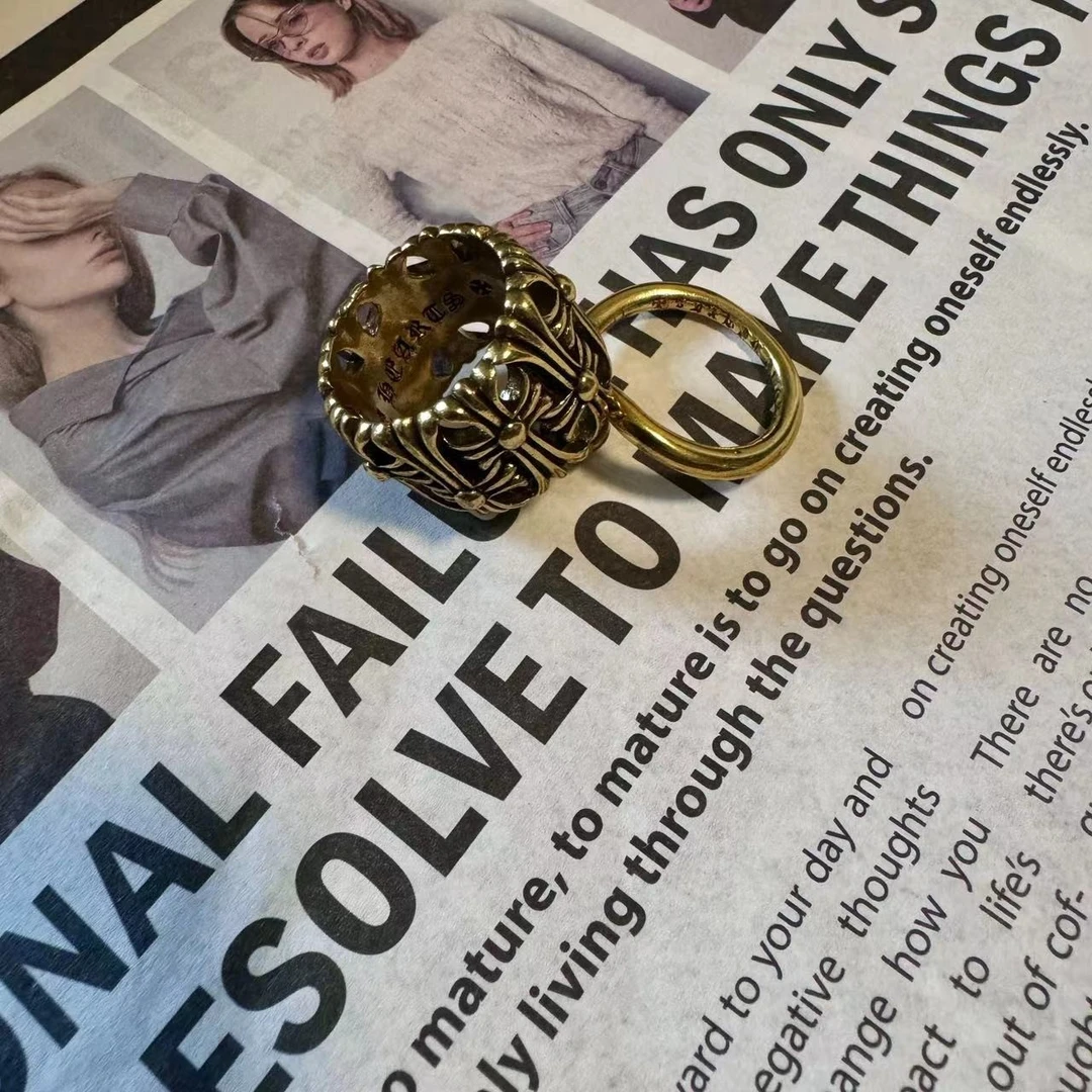 合金戒指 【kk古铜小墓戒指】国潮风发字嘻哈潮人街头百搭