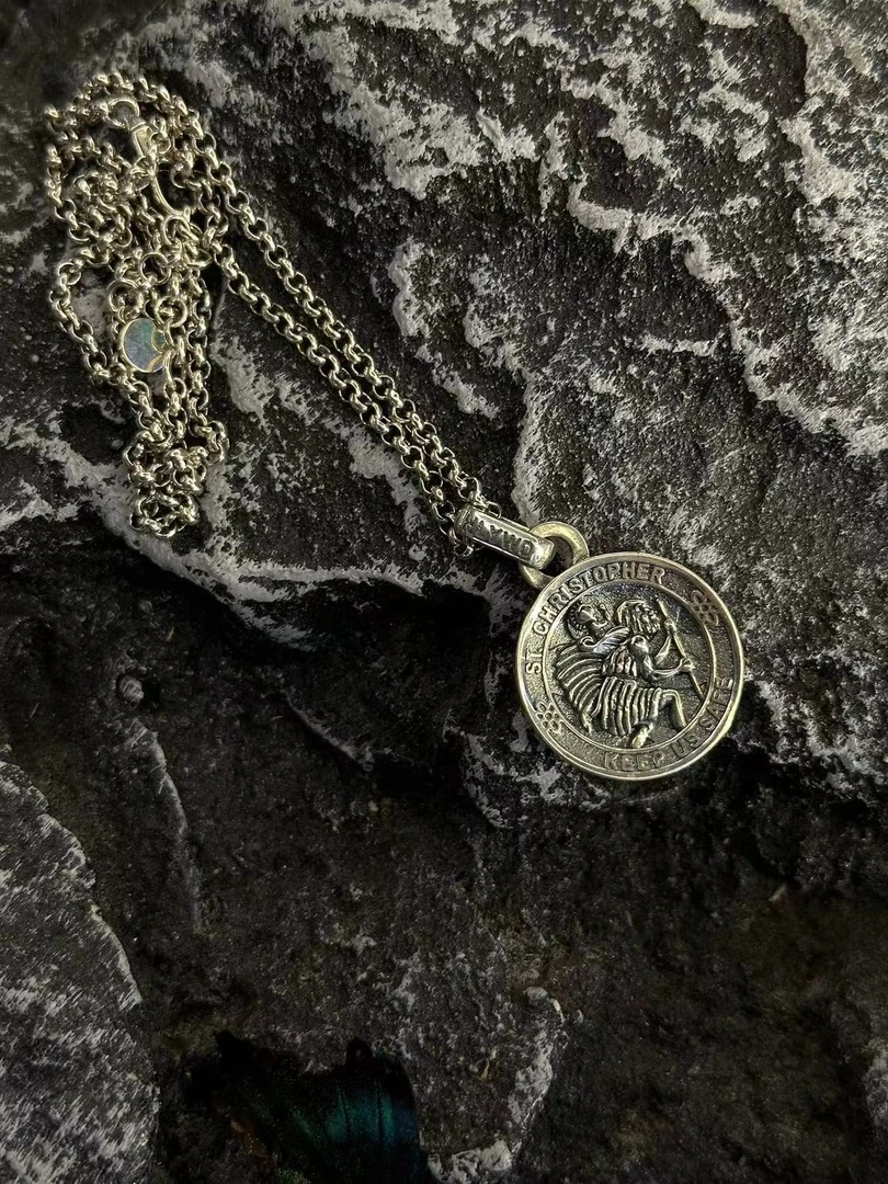 合金项链 【kk圆形樱花项链】国潮风发字嘻哈潮人街头网红百搭