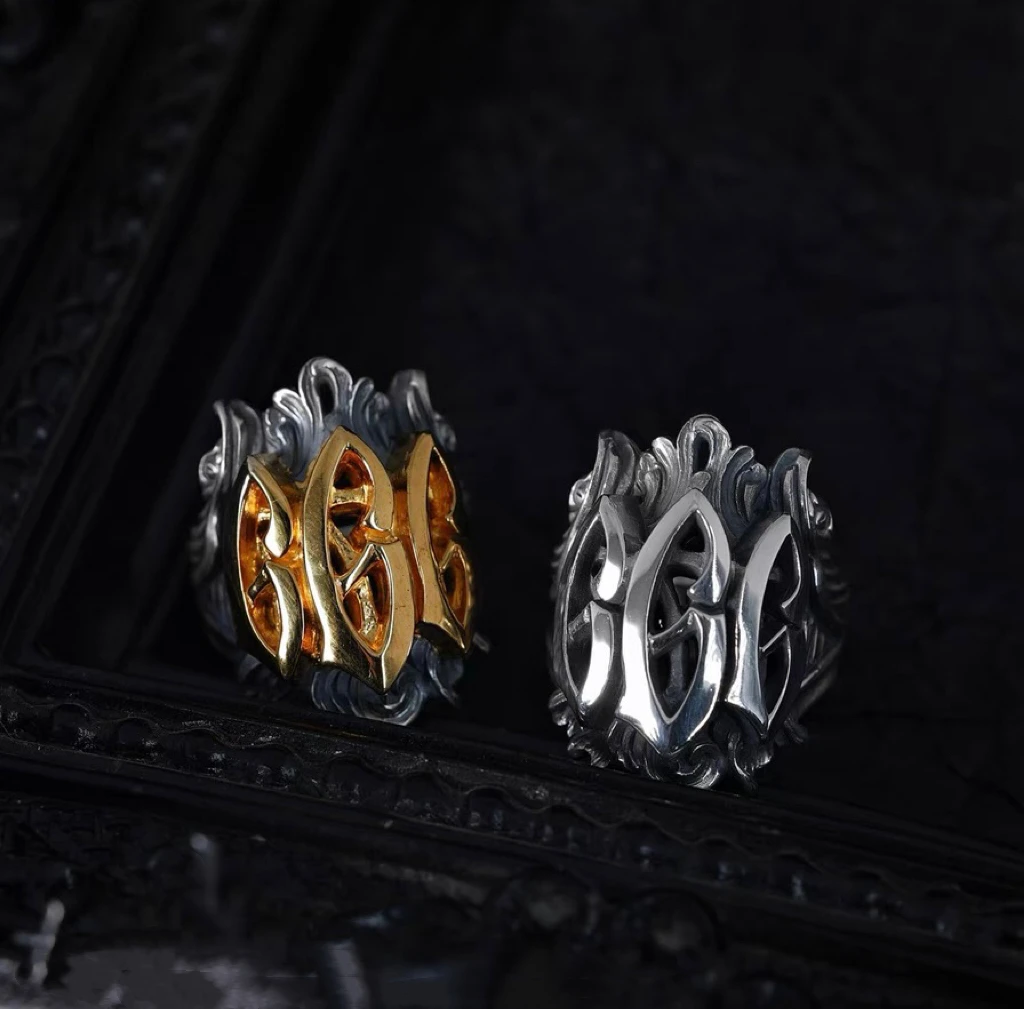 合金戒指 【恶魔666戒指指】国潮风发字嘻哈潮人街头