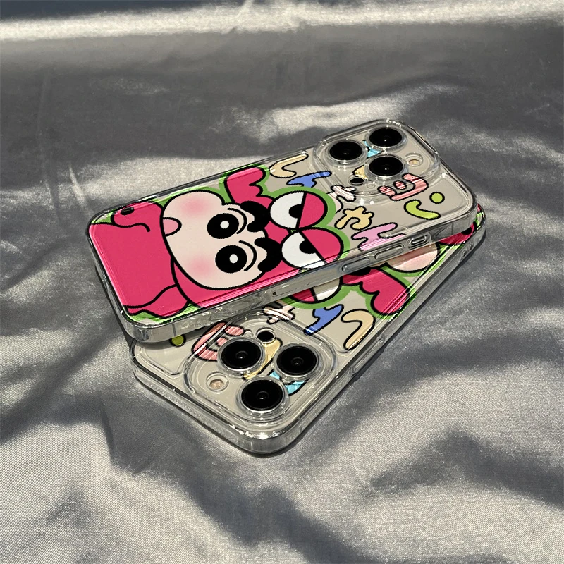鳄鱼小新透明苹果14手机壳iPhone13全包软壳12promax/11可爱适用x