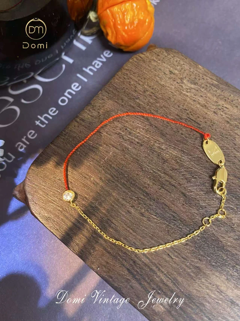 铜合金手链 B1074时尚轻奢气质精致小红绳手链