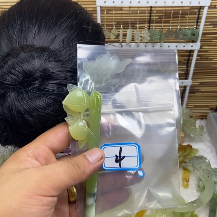 蛇纹石玉发饰合金雅**然4