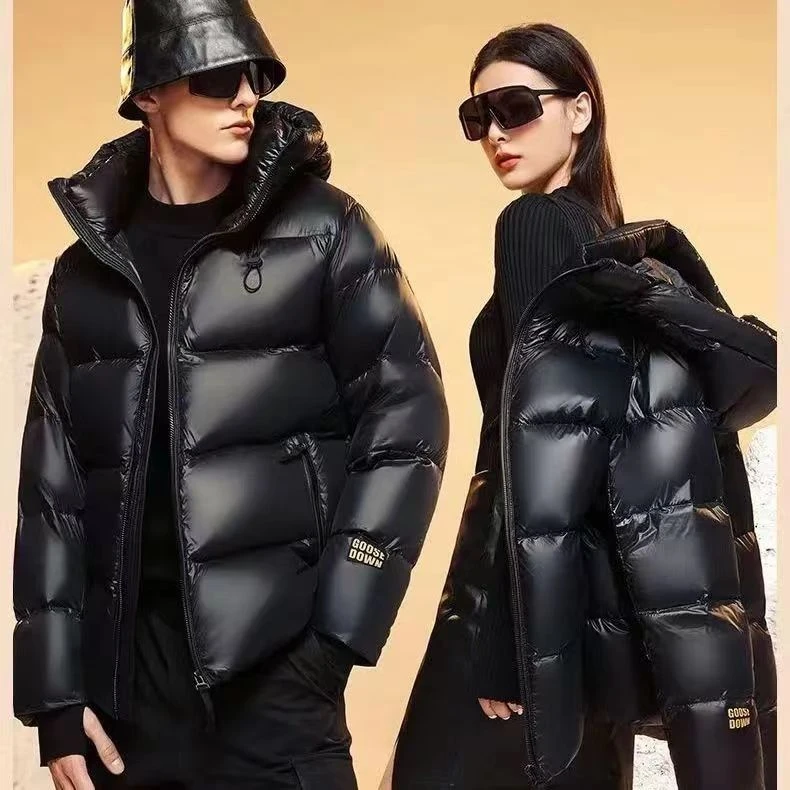 秋冬防寒外穿爆款黑金短款棉服高档洋气内里背带网红ins情侣装