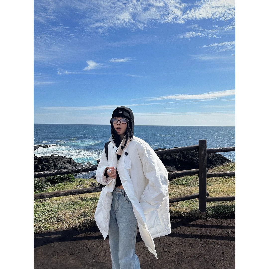 嘉仪【神明少女】双排扣西装羽绒服