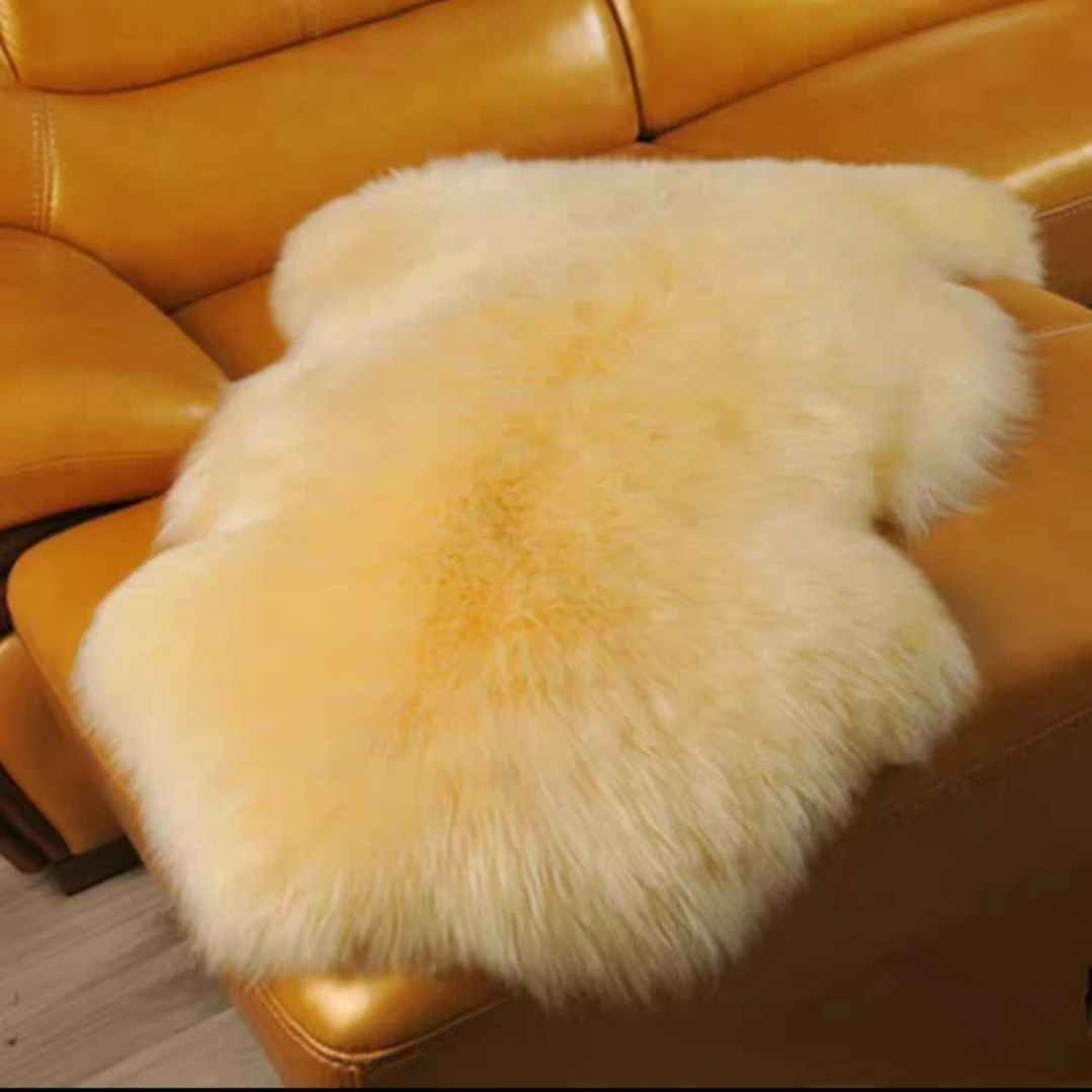 整张羊皮米色皮形长毛加厚榻榻米毛毛阳台