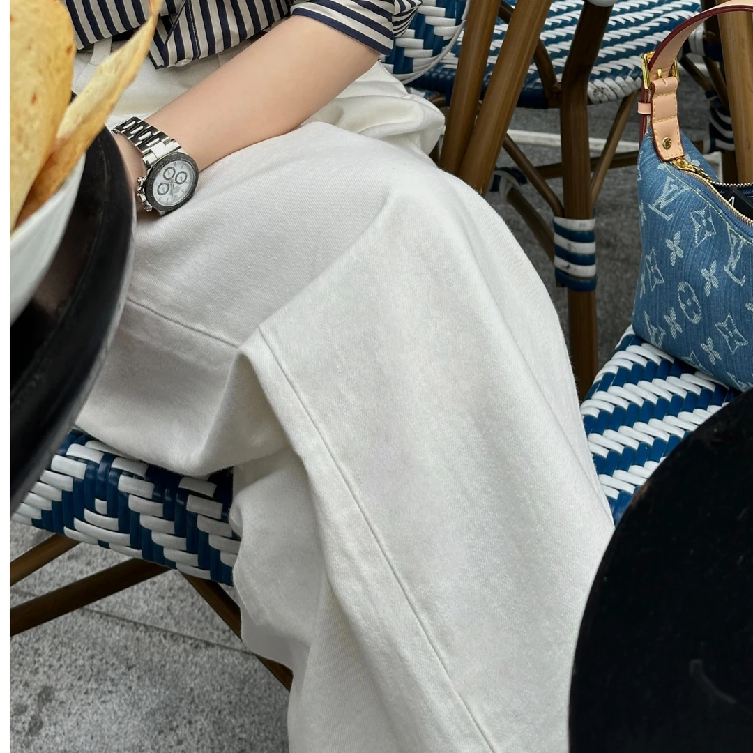 JunJunZeng "必入牛仔“土耳其进口流浪丹宁白色牛仔裤DUGK445