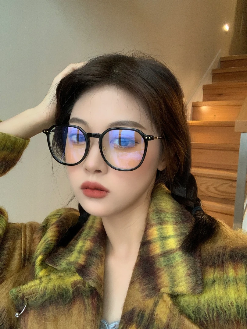 大框百搭显脸小近视眼镜可配度数女显瘦大圆脸防蓝光黑框网红款男