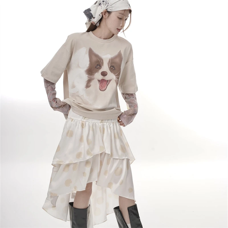 【MtoQuinn】24AW小众设计师款大波点不规则半身裙设计师款女装