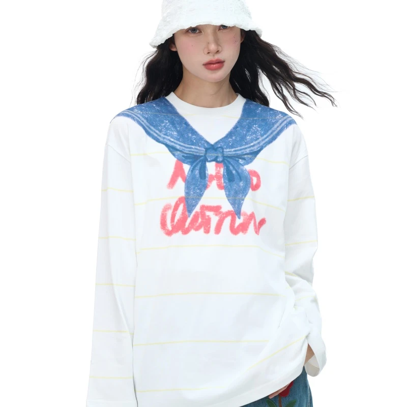 【MtoQuinn】24AW小众设计师款海军风长袖T恤设计师款女装