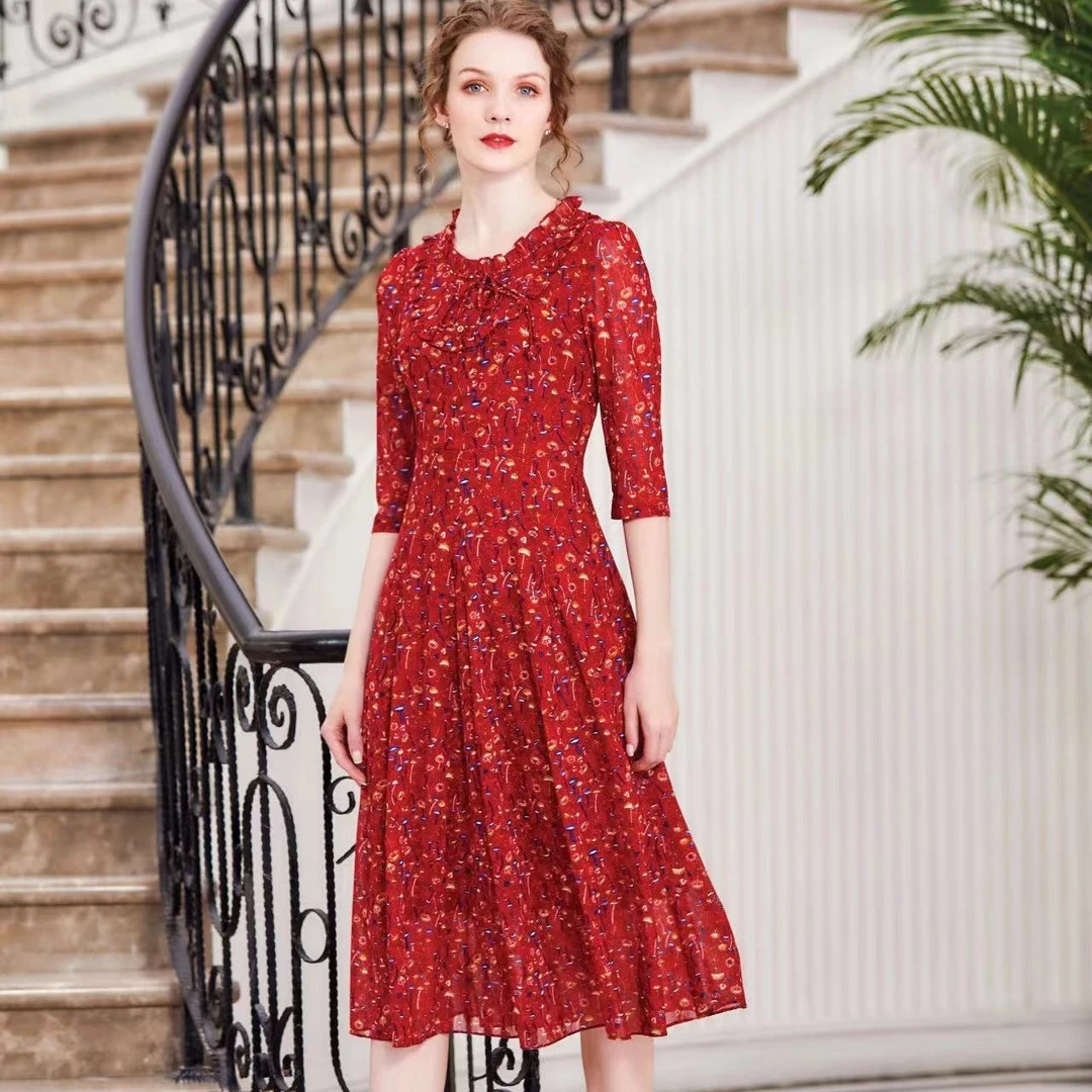 【二姐潮牌】品牌 台湾纱 连衣裙 21239