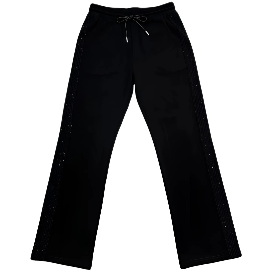 【二姐潮牌】2024秋冬新款时尚潮牌欧货重工 侧面竖钻 直筒长裤