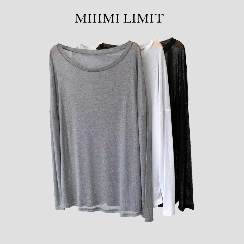 米小米/夏季薄款防晒衫防晒罩衫防晒衣长袖T恤女宽松慵懒松弛百搭