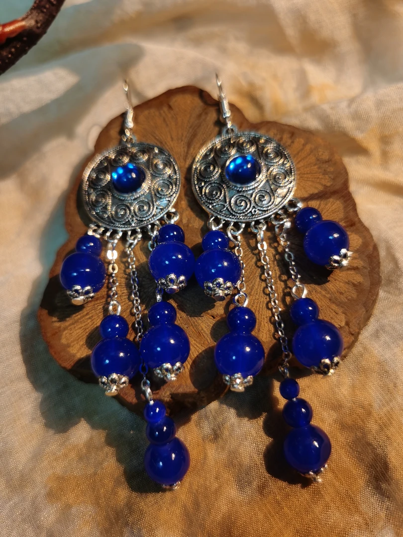 合金玻璃耳饰 【克莱因】原创自制手作复古民族风耳饰耳钉耳环