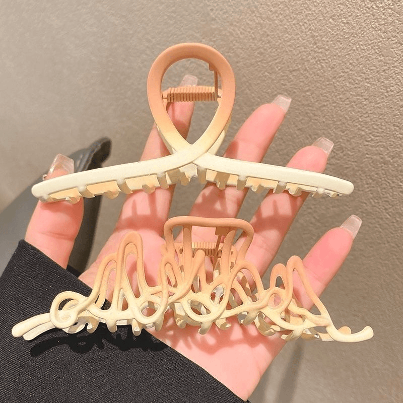 ins焦糖渐变抓夹发夹高级感盘发鲨鱼发抓小众设计后脑勺夹子头饰