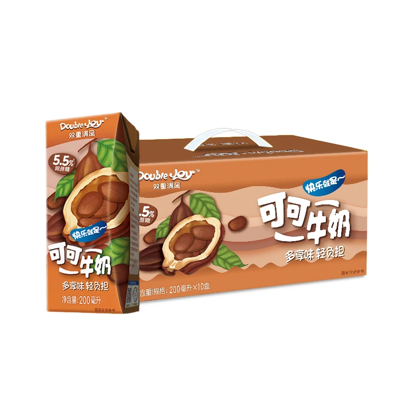 辉山 DoubleJoy 可可牛奶200ml×10盒风味调制乳 口感丰富聚会必备