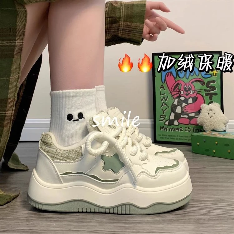 回力瑞厚底板鞋鞋子女鞋小白鞋百搭小众加绒ins网红休闲夏季春季