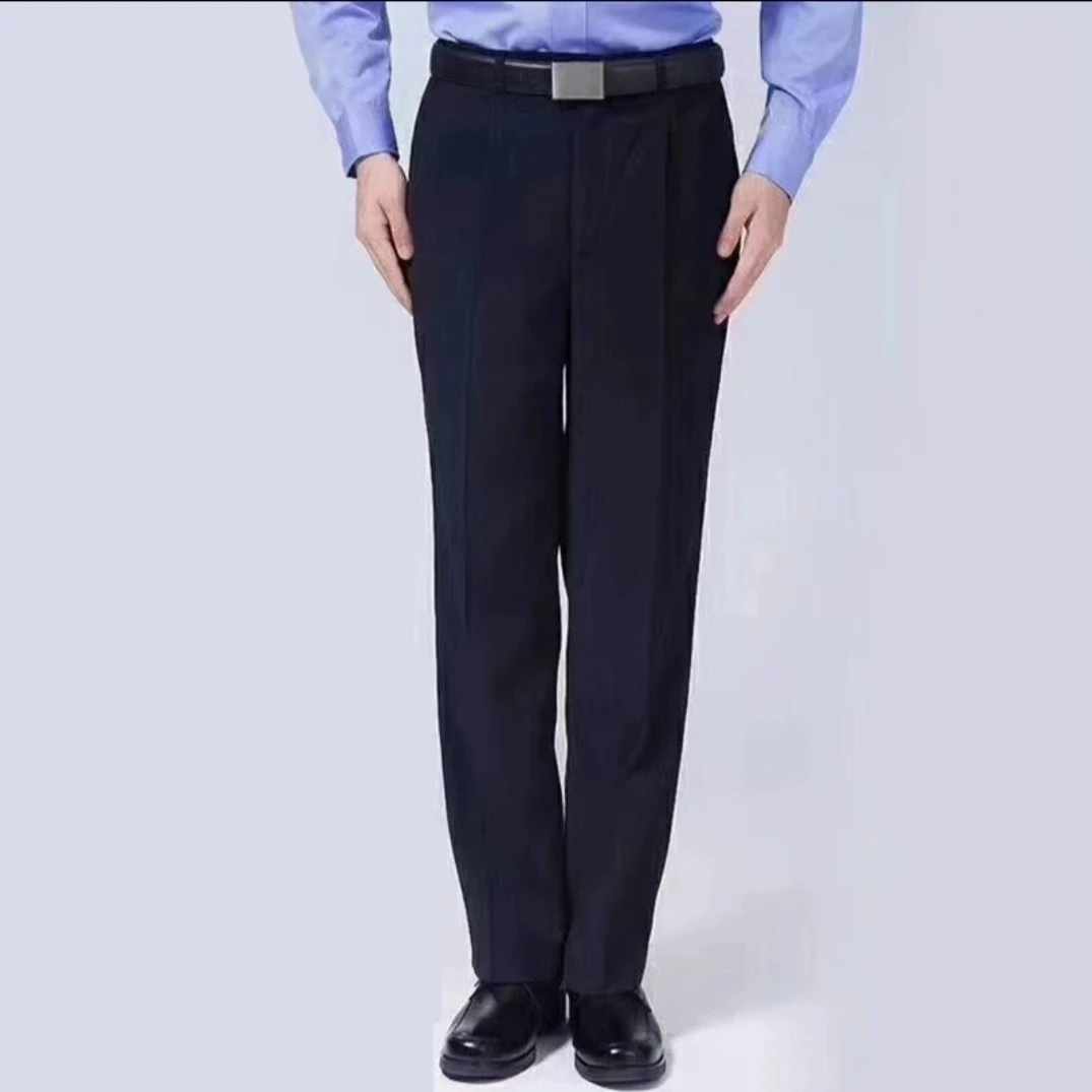 春秋通勤裤职业藏蓝商务直筒男女同款春秋裤男士