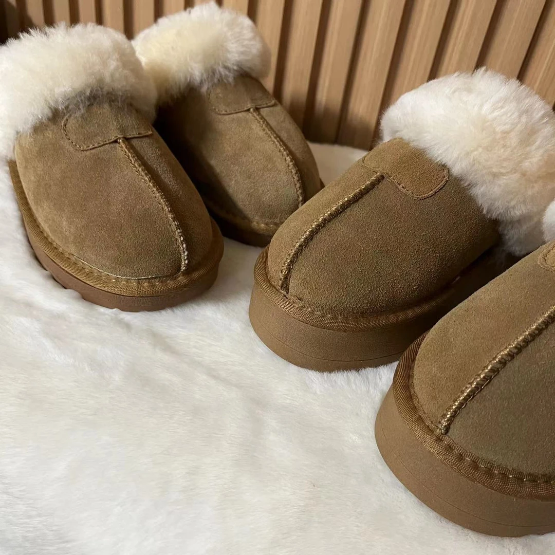 小也  真皮真毛  咩毛雪地拖