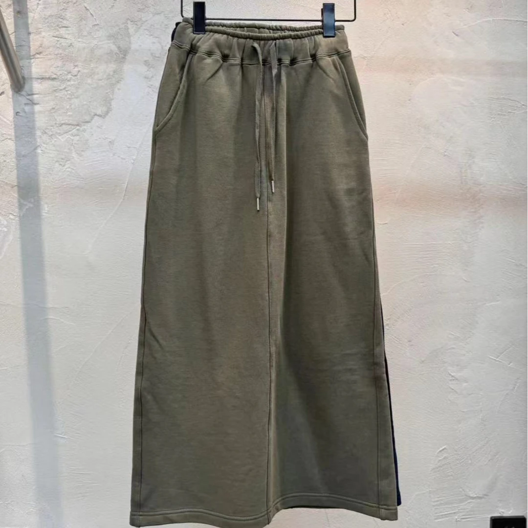 韩国进口松紧腰线圈棉半裙