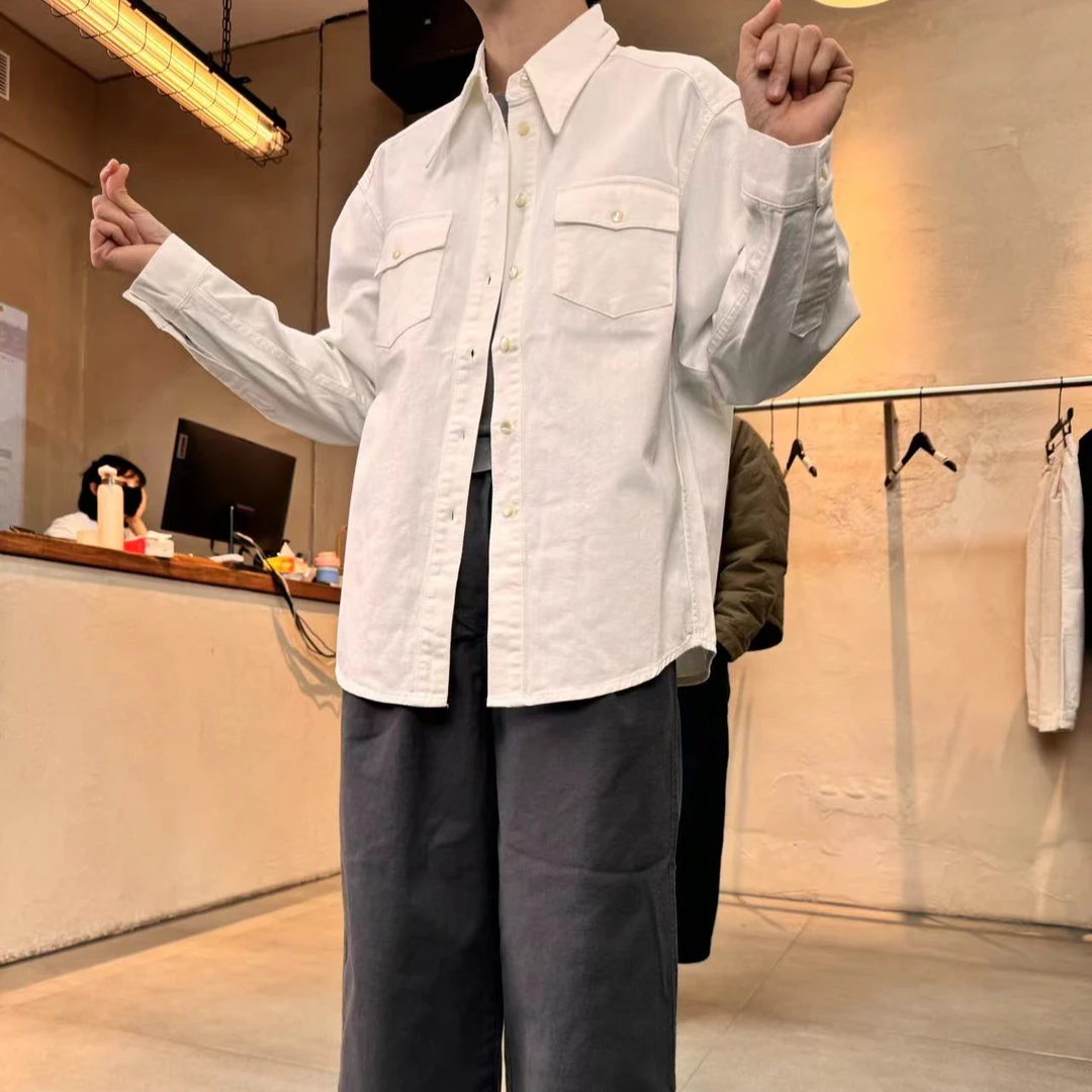 韩国进口牛仔棉衬衫 均码衣长68厘米