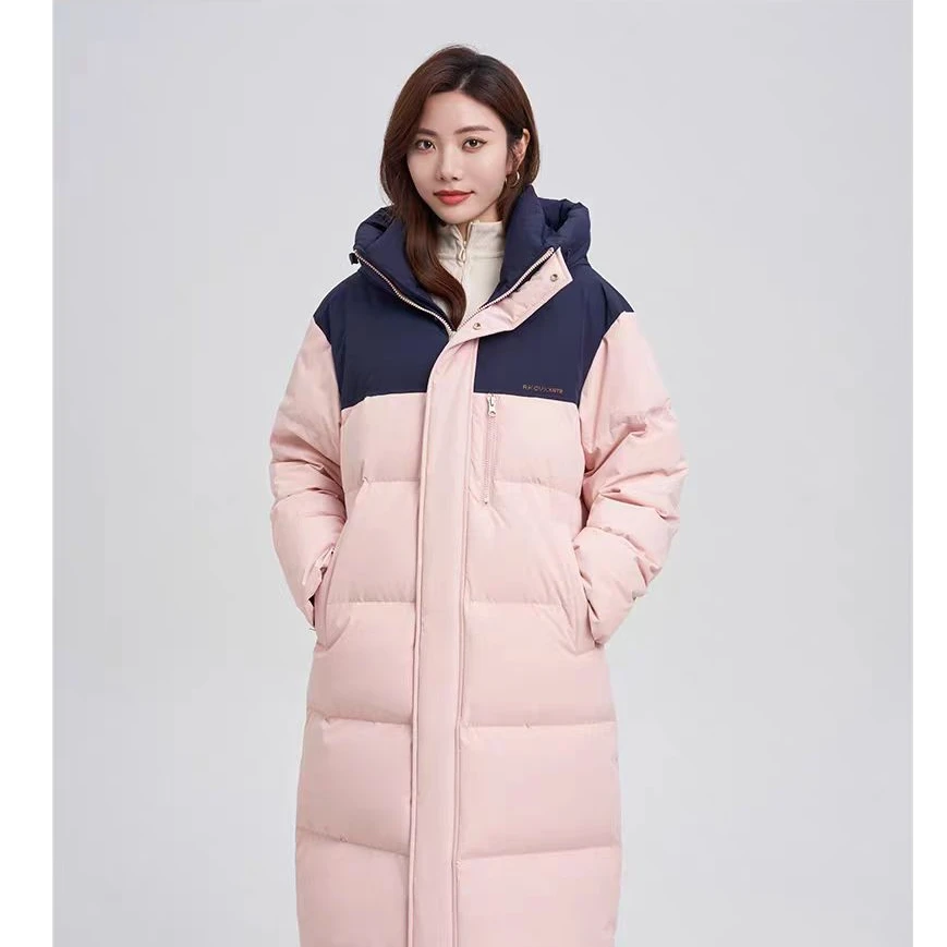 BENGEN冰洁加厚长款撞色时尚运动防寒保暖冬季羽绒服BJ-YR3971