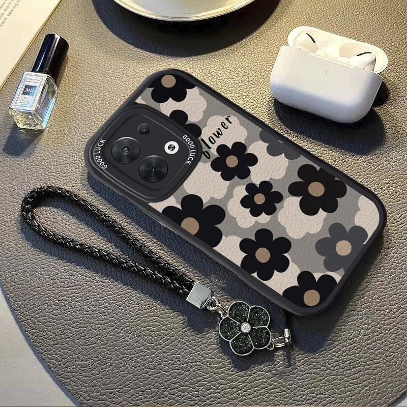 OPPOReno8手机壳复古山茶花Reno8Pro+网红女款小羊皮软壳防摔全包