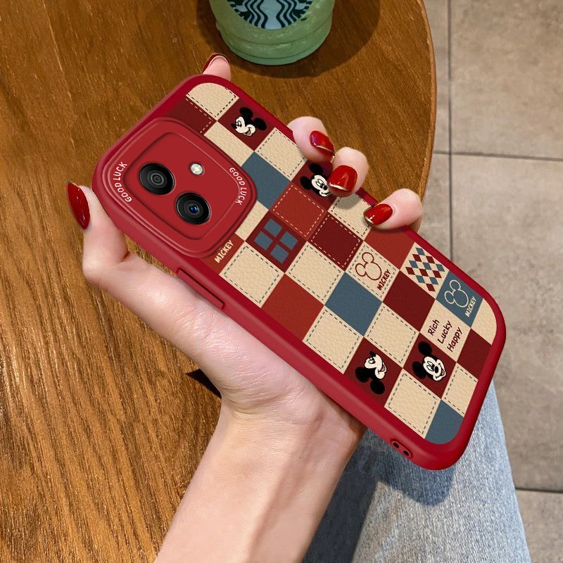 荣耀Play6C手机壳格子米奇Play6T小羊皮Play6TPRO女款软壳防摔潮