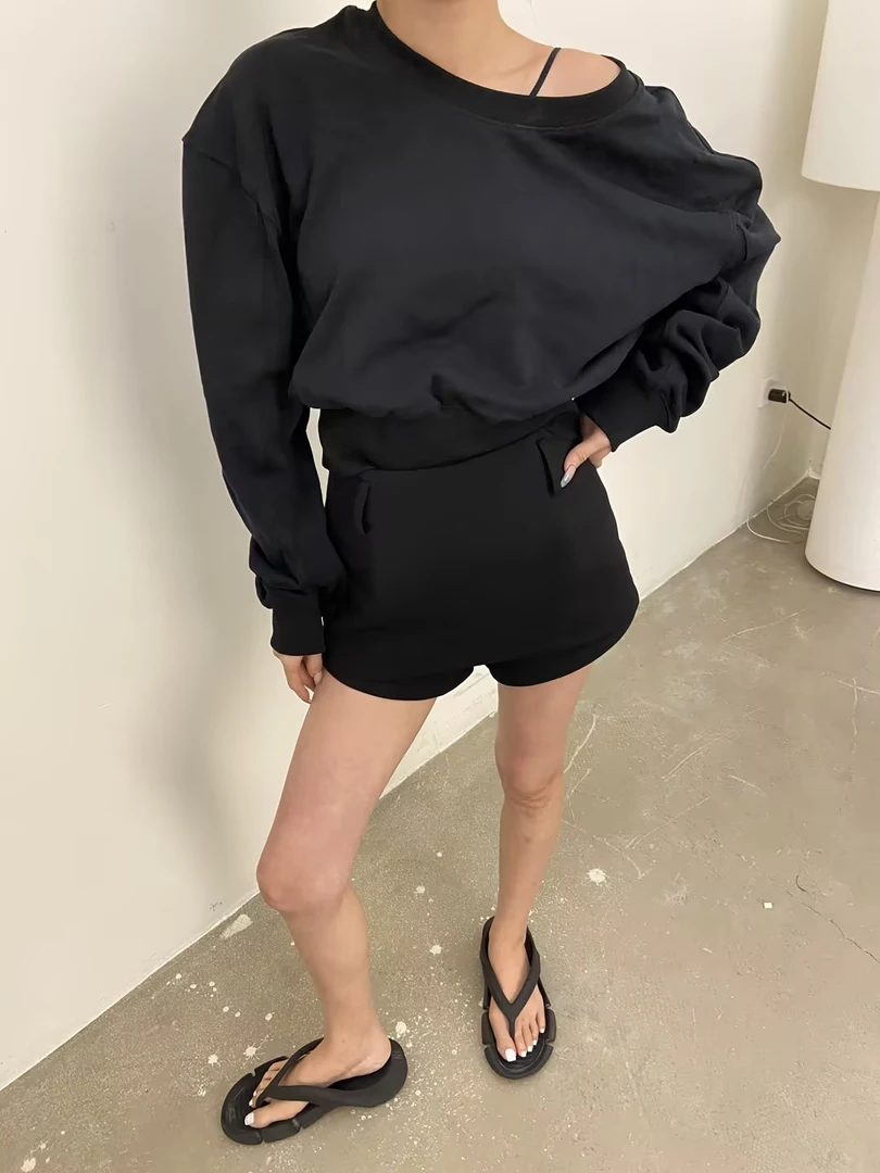 KIOKWANG//小众设计感两穿短款卫衣上衣