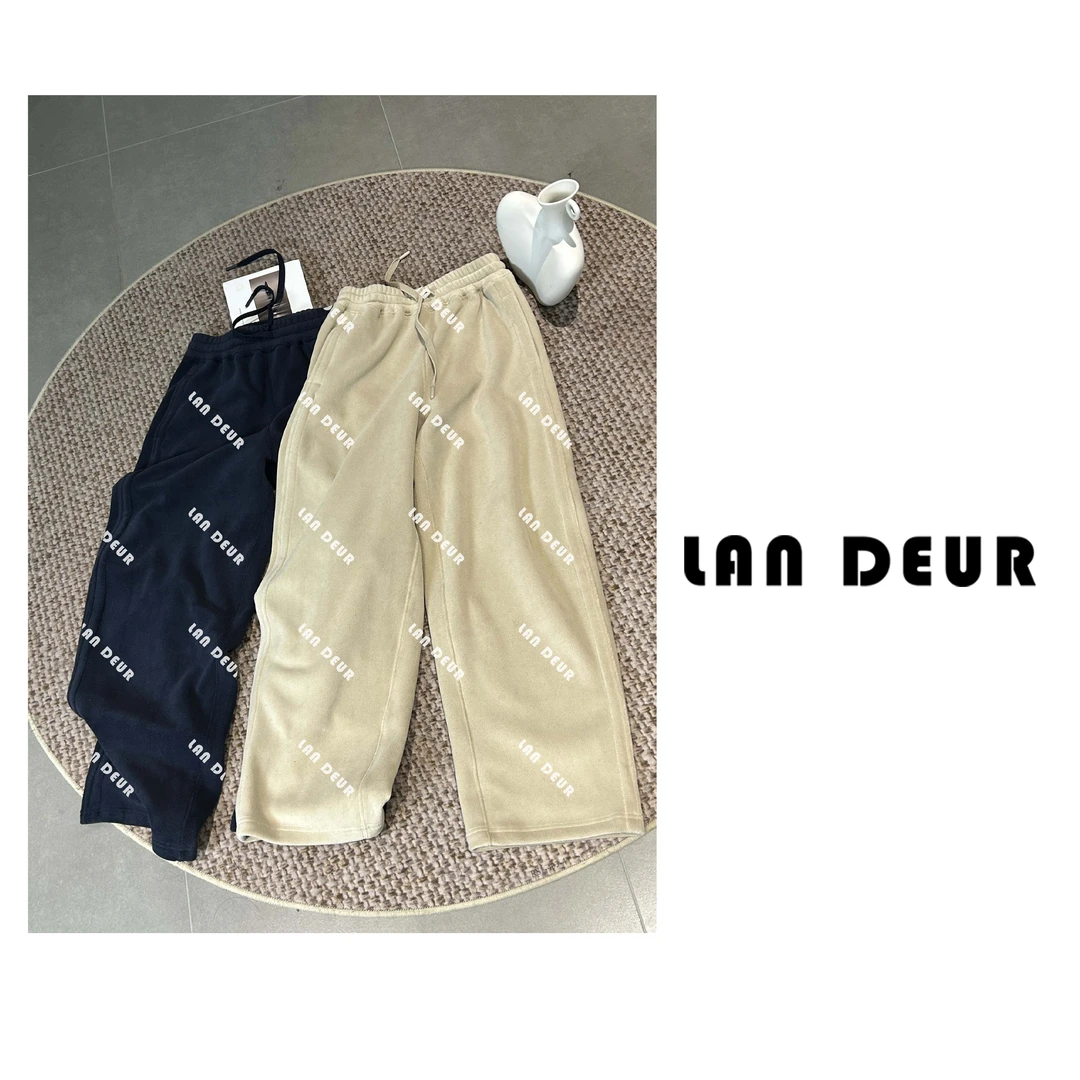 【泰迪绒绒裤】加薄绒镰刀裤秋冬窄版阔腿休闲拖地裤子女显瘦