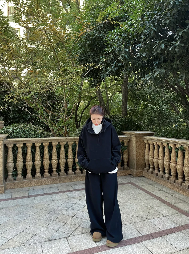宽松连帽卫衣+休闲裤两件套2023冬时尚套装