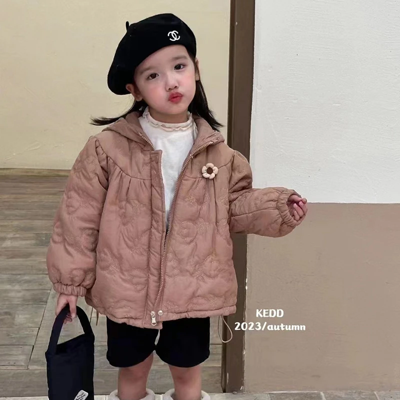 829女童冬装洋气棉服女宝宝加厚保暖棉袄外套儿童美拉德时髦棉衣