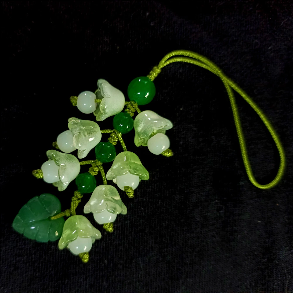 个性唯美手机挂链吊坠挂绳清新甜美叶叶平安包包挂饰礼物小众手工