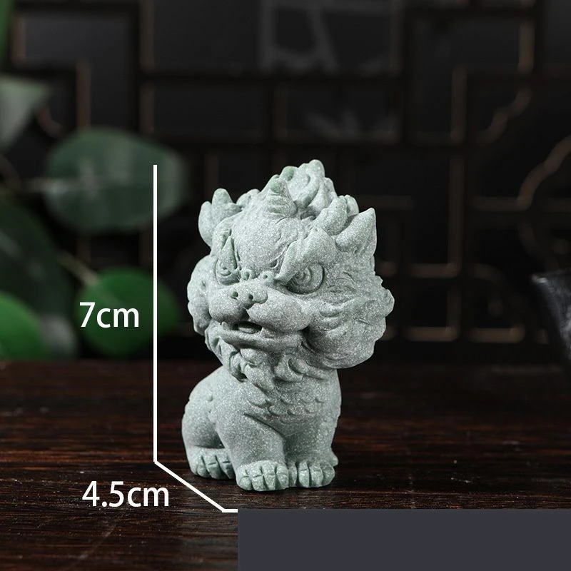 国潮青砂石麒麟貔貅摆件创意茶宠玄关花卉盆景鱼缸工艺品装饰品