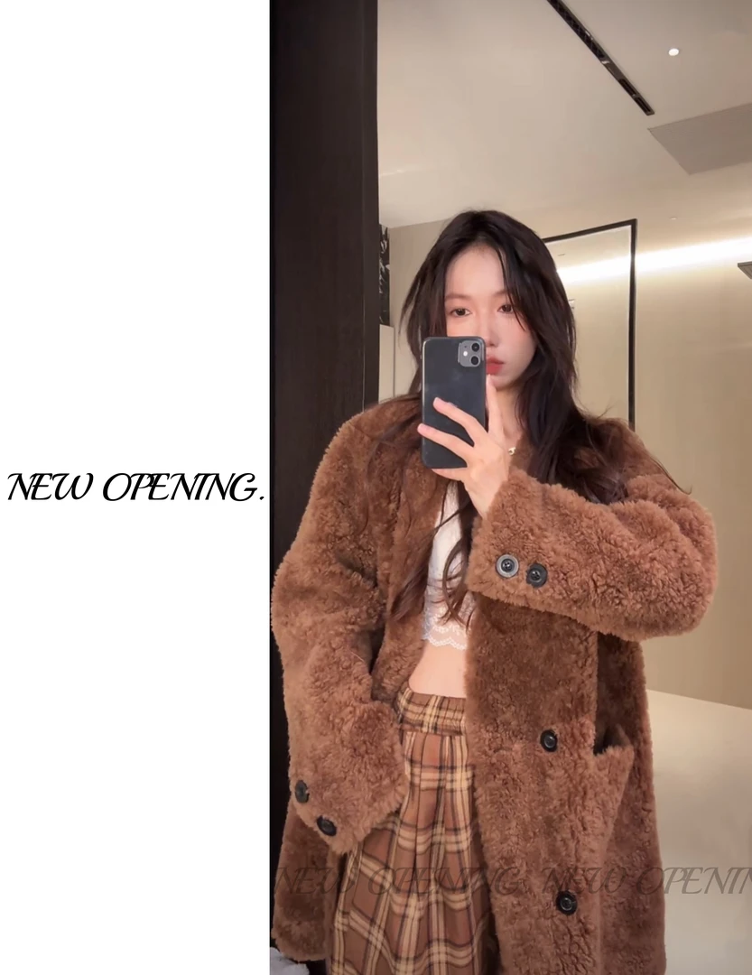【首尔初雪】秋冬的质感～韩系松弛感气质羊剪绒外套女&100羊毛8810