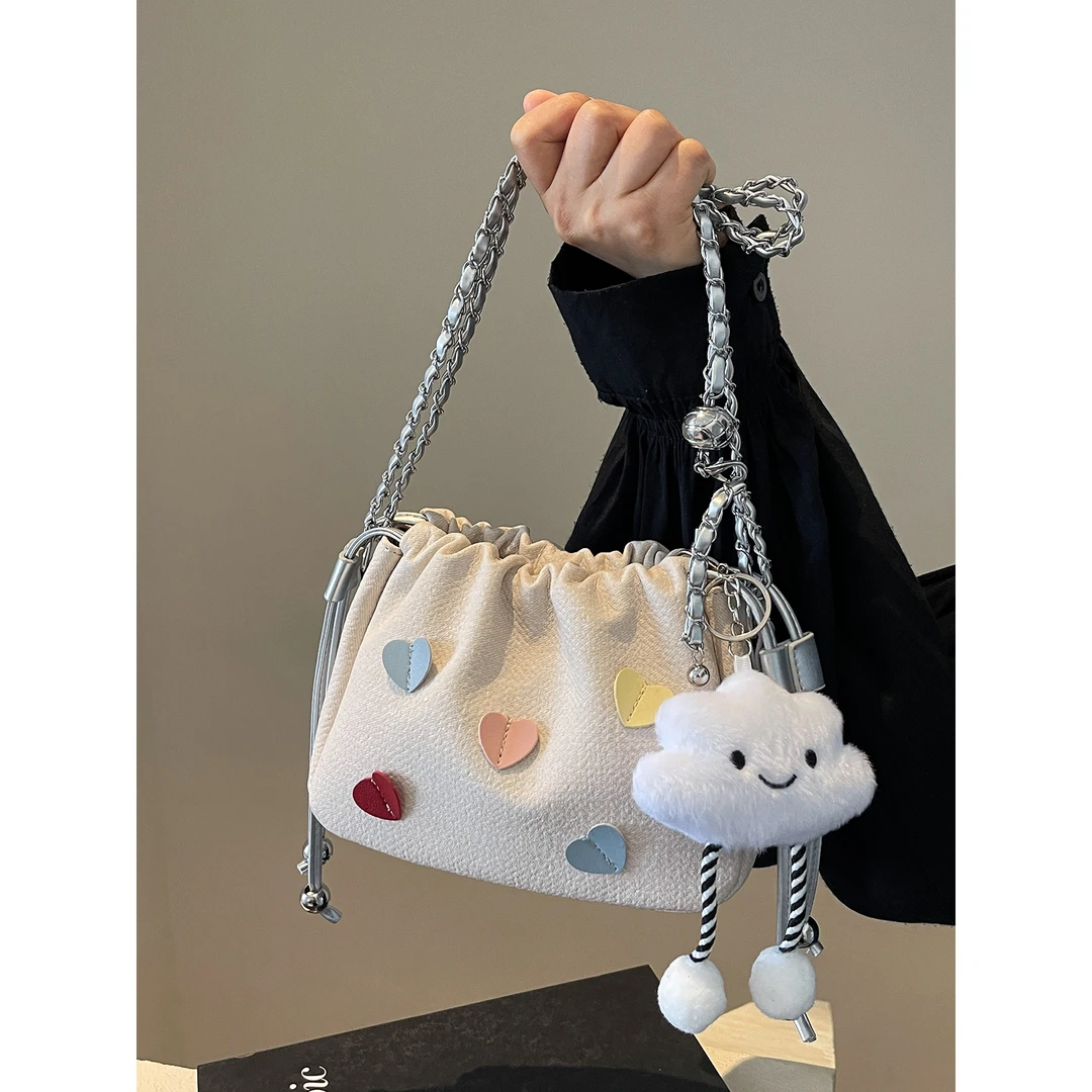 今年流行爆款小包包女2024新款时尚百搭链条斜挎包超火单肩水桶包