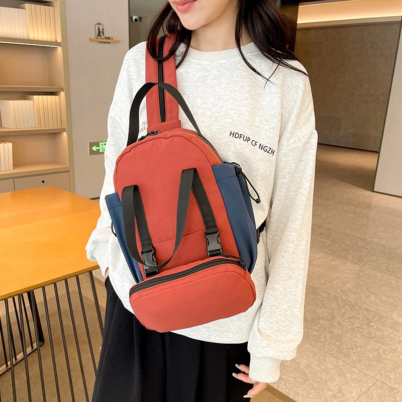 时尚运动多功能子母轻便户外背包包新款胸包双肩包时尚健身包男女