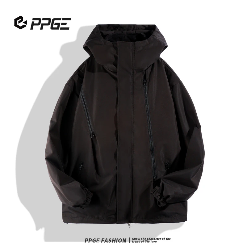 胖胖哥连帽防风登山冲锋衣三合一情侣款户外加绒加厚保暖防水夹克